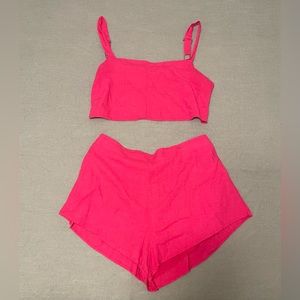 Hot pink showpo two piece set